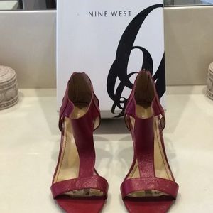 Nine West 3” heel, worn once red leather.